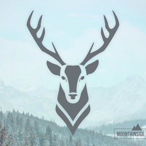 Deer Vinyl Decal - Deer Head Water Bottle Decal, Truck Decals, Hunting Gifts, Antler Laptop Stickers, Country Girl, Gift for Her, Car Decal