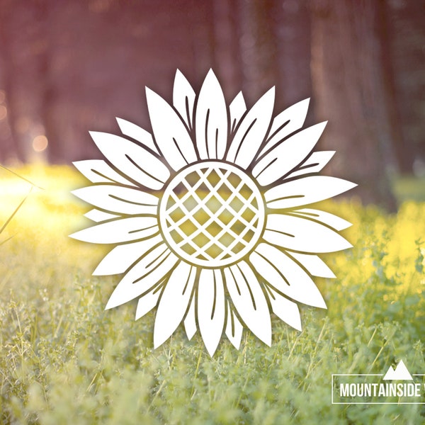 Sunflower Vinyl Decal - Sunflower Sticker, Sunflower Water Bottle Decal, Sunflower Gift, Floral Decor, Sunflower Laptop Stickers, Car Decal