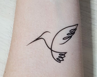 2 kolibrie tatoeages, kolibrie tattoo, vogel tattoo, minimalistische tattoo, tijdelijke tattoo, tattoo, nep tatoeages, zwart