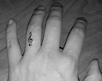 14 temporary tattoos floor key / music note / finger tattoos / tattoo / fake tattoo / black