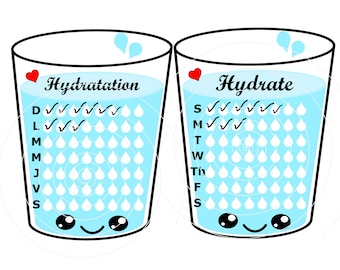 PNG verre d’eau / planificateur / hydratation / hydrate tracker rappel / Instant Download / clipart / DIGITAL DOWNLOAD / français / anglais