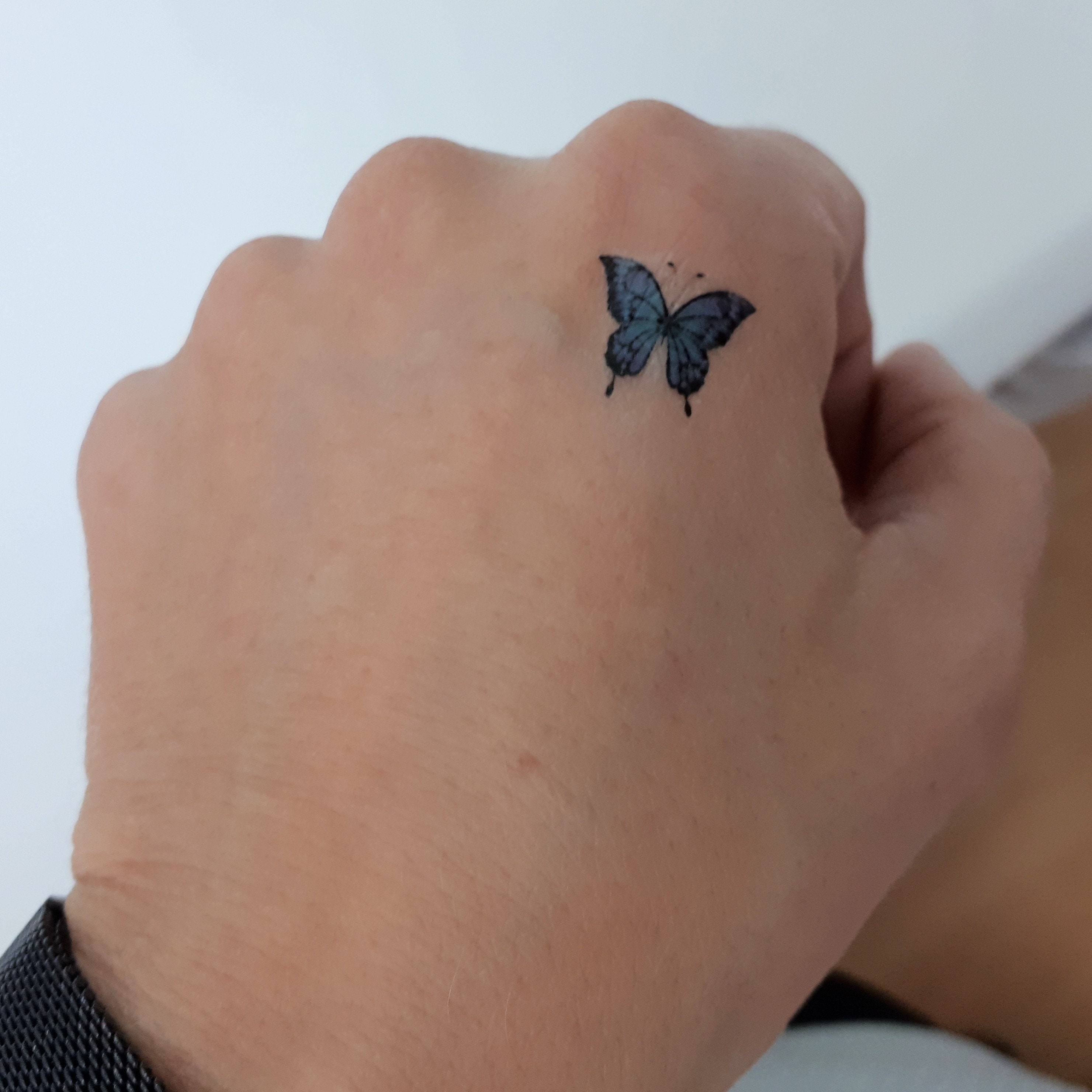 10 blue butterflies / temporary tattoos / ephemeral tattoos / Etsy
