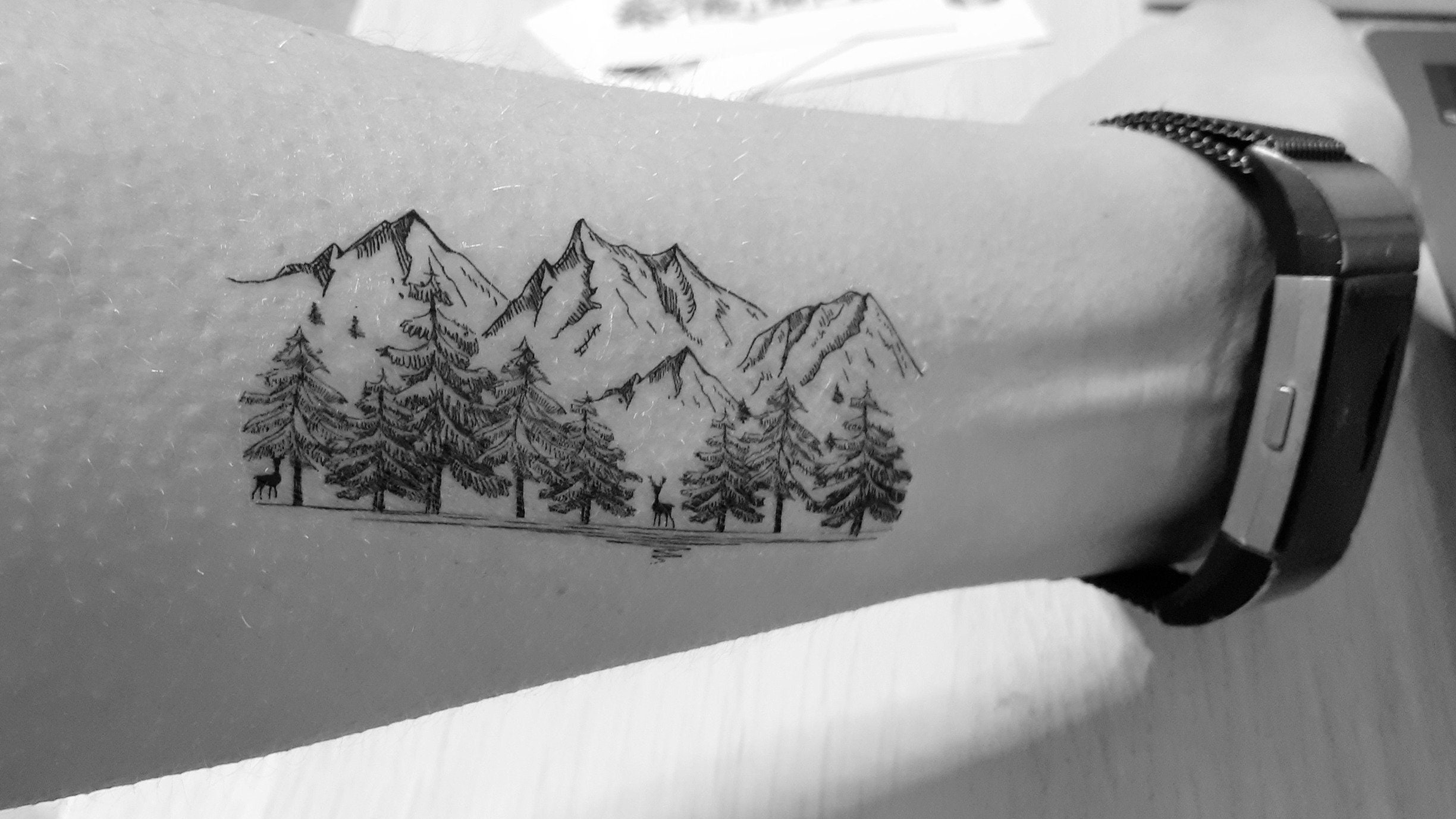 3 Mountain Tattoos / Mountain Range / Nature Tattoo / - Etsy