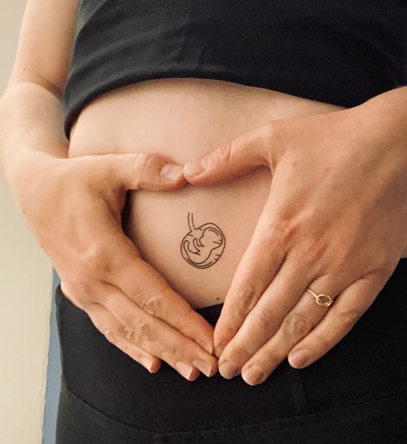 2 Tatouages Fœtus Tatouage Temporaire Bebe Femme Etsy Canada