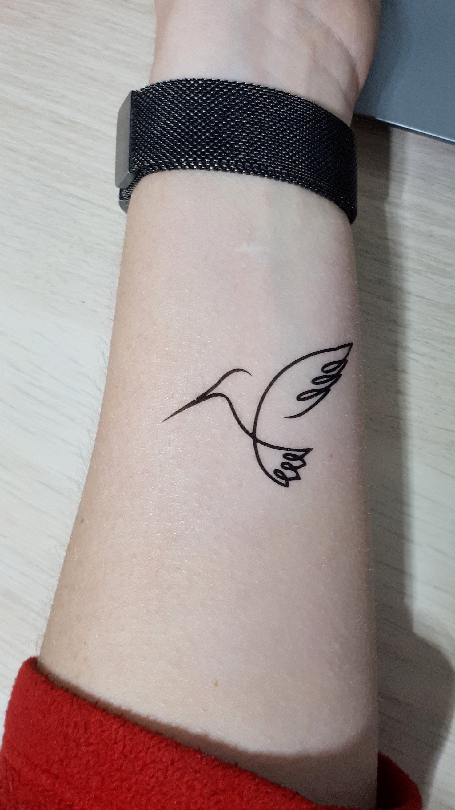 Fine Line Hummingbird Wrist Tattoo  Hummingbird tattoo black Shoulder  tattoos for women Hummingbird tattoo