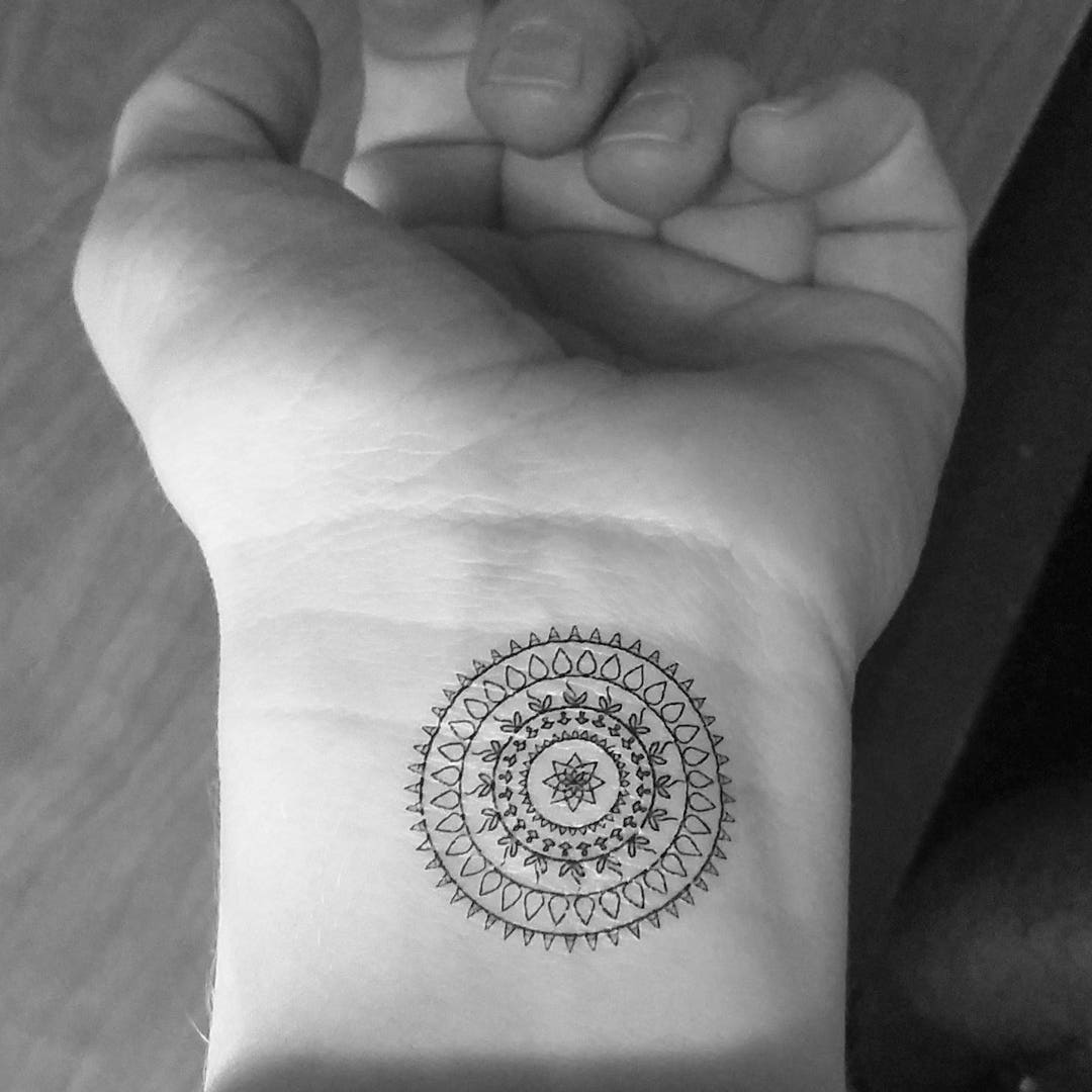 Lotus Mandala Temporary Tattoo Sticker - OhMyTat