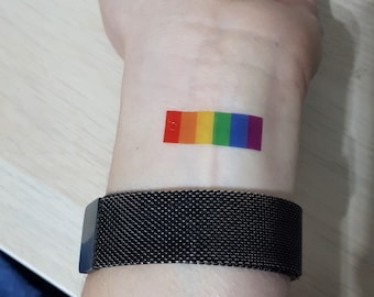 8 temporary tattoos / Rainbow / Gay tattoo / flag / LGBT Temporary Tattoo / Gay Pride Tattoo / Equality Bar Rainbow Flag Tattoo