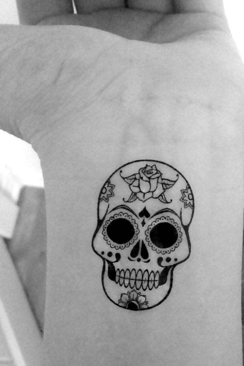 Tatouage Tete De Mort Mexicaine Homme 2 tête de mort / crâne / tatouages temporaires / tatouages - Etsy France