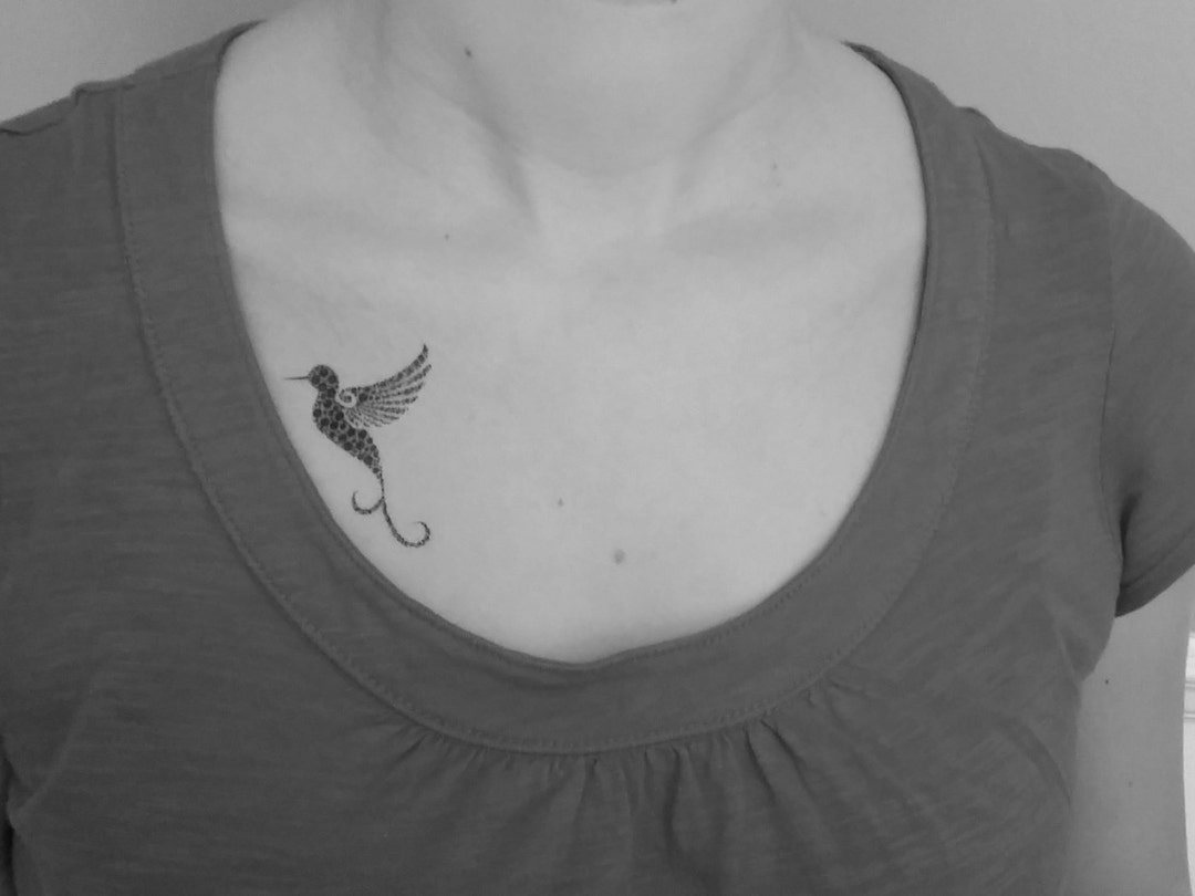 2 Temporary Hummingbird Tattoos / Ephemeral Tattoos / Tattoo / Fake