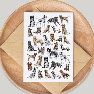 Carte Lots de chiens - dessinée à la main par l'artiste Gemma Keith - carte de voeux - cartes de correspondance - carte d'anniversaire - carte vierge - animal de compagnie, animaux, mignon, terrier