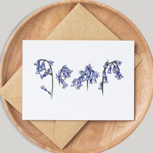 Bluebells Card - By Artist Gemma Keith - Personalised - Customised - Birthday Card - Blank Card - Flowers Card - Handmade - Botanical