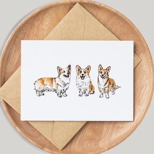 Corgi Dog Card - By Artist Gemma Keith - Personalised - Customised - Birthday Card - Blank Card - Pets Card - Handmade Pet Lover Welsh Corgi