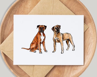 Boxer Dog Card - By Artist Gemma Keith - Personalised - Customised - Birthday Card - Blank Card - Pets Card - Handmade - Pet Lover - Big Dog