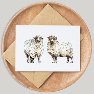 Romney Sheep Card - By Artist Gemma Keith - Personalised - Customised - Birthday Card - Blank Animals Card  - Handmade - Farm Animals, Kent