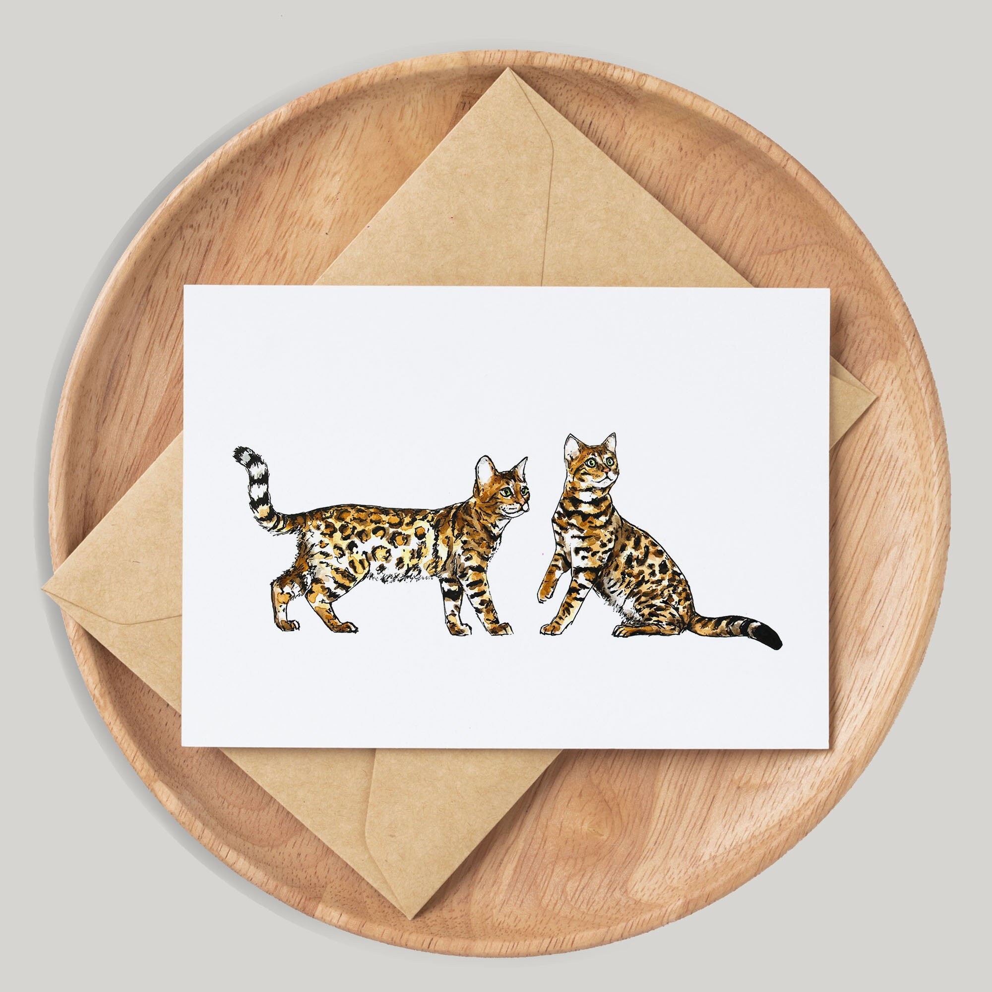 Artery8 Geburtstagskarte Mit Bengal Cat Abstract Design – 17,5x12,5 Cm, Blanko Innen – Für Ihn & Sie