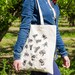 Bumble Bee Cotton Tote Bag. Screen Printed Wildlife Bag. Reusable Bag. Shopping Bag. Insect Bag. Hand Drawn Design. Bee Illustration.