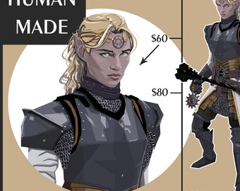 Ilustración personalizada de DND, arte de personajes originales, portada de libro, retrato personalizado de OC por encargo, pintura digital, dibujo hecho por humanos