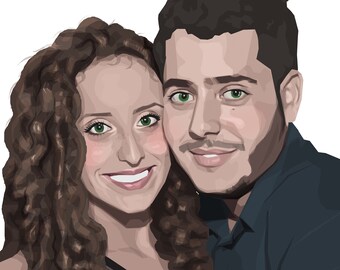 Retrato personalizado, Día de San Valentín, Dibujo familiar, Memorial de mascotas, Pintura de pareja, Descarga digital, Hecho por humanos, Regalo personalizado, Imprimible