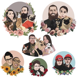 Custom portrait, Valentine's day, Couple portrait, Family portrait image 5