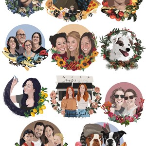 Custom portrait, Valentine's day, Couple portrait, Family portrait image 3