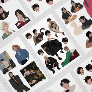 BTS Taehyung V Printable Digital Fanart Sticker Bundle - Etsy