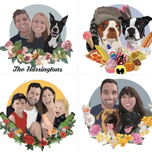 Custom portrait, Valentine's day, Couple portrait, Family portrait image 4