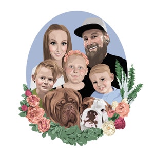 Custom portrait, Valentine's day, Couple portrait, Family portrait image 9