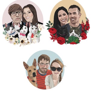 Custom portrait, Valentine's day, Couple portrait, Family portrait image 6