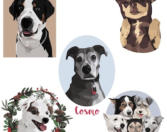 Custom PET portrait, Christmas, Dog portrait, Cat portrait