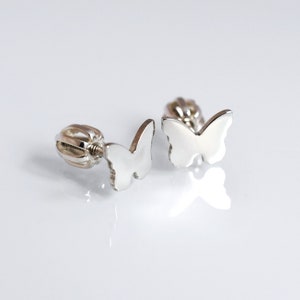 Sterling Silver Stud Earrings in the shape of a Butterfly Special Gift for Her Minimalist Butterfly Earrings Delicate Jewelry Tiny Earrings