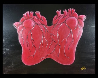 Connection of the hearts, it's why we take the risk- Original acrylic painting 12" x 16"