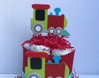 Pastel de pañales de tren