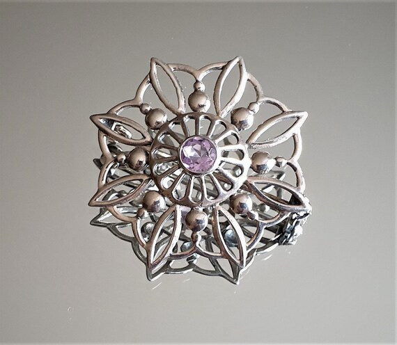 Pierced solid Silver 925 Brooch/Pin - image 2