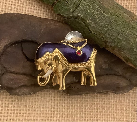 WOW Quality Enamel Indian Elephant Brooch/Pin. Be… - image 4