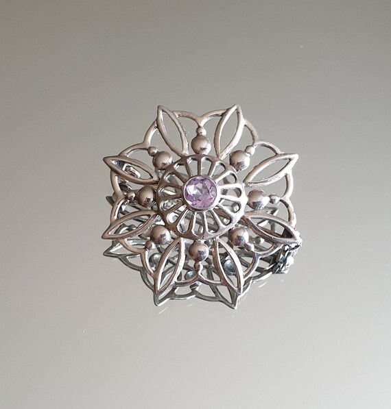 Pierced solid Silver 925 Brooch/Pin - image 4