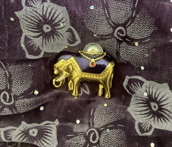 WOW Quality Enamel Indian Elephant Brooch/Pin. Be… - image 6