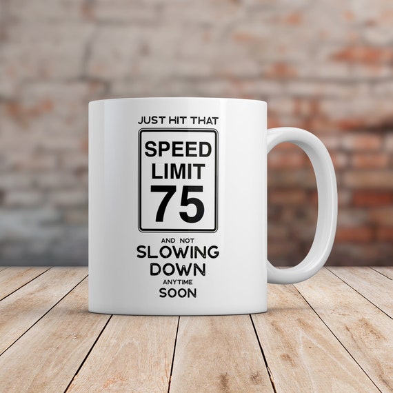 Birthday Flowers Design Personalised Age 75 Birthday Gift 75th Birthday Mug for Women and Men