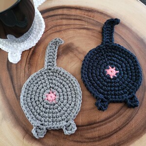 Cat Butt Coaster Crochet Pattern, Animal Coaster (PDF Pattern) image 5