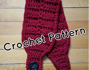 Crochet Ear Warmer PATTERN, Button Headband, Winter Headwrap, Instant Download, Make it yourself