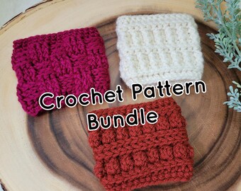 Coffee Cozy Crochet Pattern Bundle, Coffee Sleeve Patterns