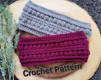 Jessa gehaakt hoofddoekpatroon, getextureerde oorwarmer, winterhoofdband (pdf-patroon)