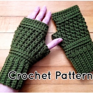 Crochet Fingerless Gloves PATTERN, Fingerless Mitts, Texting Mittens, Driving Gloves, Wrist Warmers, Make it yourself, Download Pattern