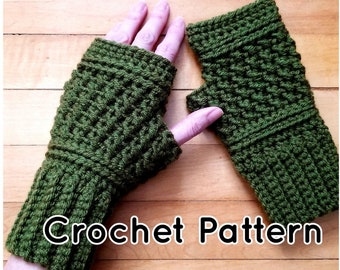 Crochet Fingerless Gloves PATTERN, Fingerless Mitts, Texting Mittens, Driving Gloves, Wrist Warmers, Make it yourself, Download Pattern