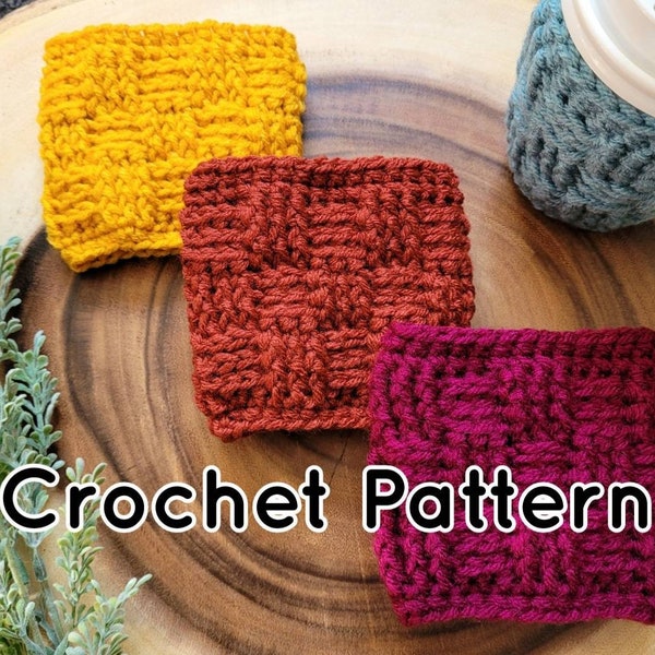 Crochet Coffee Cozy Pattern, Eco-Friendly Cup Sleeve (PDF Pattern)