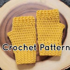 Easy Wrist Warmer Crochet PATTERN, Fingerless Gloves Mitts, Texting Mittens, Driving Gloves, Instant Download