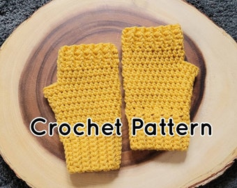 Crochet Fingerless Mitts PATTERN, Fingerless Gloves, Texting Mittens, Driving Gloves, Instant Download, Make it yourself