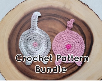 Animal Butt Coaster Crochet Pattern Bundle – Cat & Pig (PDF Pattern)