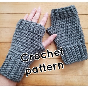 Crochet Fingerless Mitts PATTERN, Harlowe Fingerless Gloves Pattern, Texting Mittens, Driving Gloves, Crochet Mittens, Kids Mitten Pattern