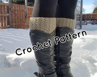 Crochet Boot Cuff Pattern, Faux Leg Warmers (PDF Pattern)