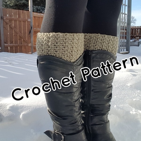 CROCHET PATTERN, Boot Toppers, Crochet Boot Cuff Pattern, Boot Sock Crochet Pattern, Faux Legwarmers, Winter Fashion, DIY Boot Cuffs